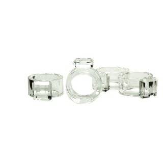 Oleg Cassini 117491 Emerald Diamond Ring Crystal Napkin Rings, Set of 