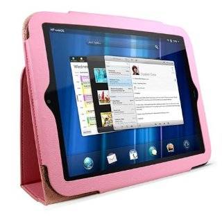   Leather Case Cover Pink with Stand for HP TouchPad + Screen Protector