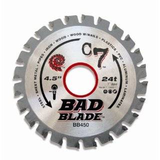 KwikTool USA BB450 C7 Bad Blade 4 1/2 Inch 24 Tooth with 1 Inch Arbor 