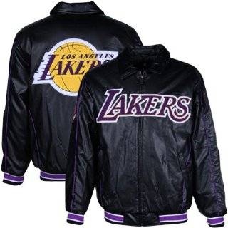 Los Angeles Lakers Faux Leather Full Zip Varsity Jacket
