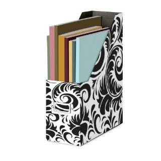 Snap N Store Magazine File Box, 14 x 13 x 1 Inches, Black and White 
