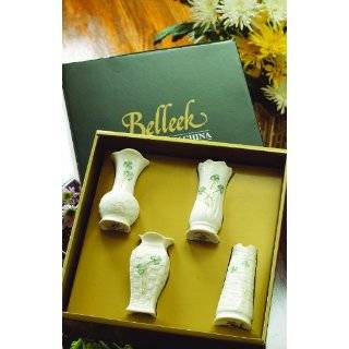 Belleek Shamrock Set of Four Mini Vases, 4