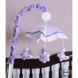 GEENNY Musical Mobile For Boutique Lavender Butterfly CRIB BEDDING SET