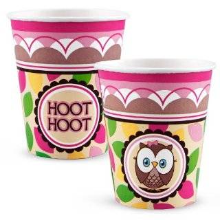 Look Whoos 1 Pink 9 oz. Paper Cups (8) Party Supplies