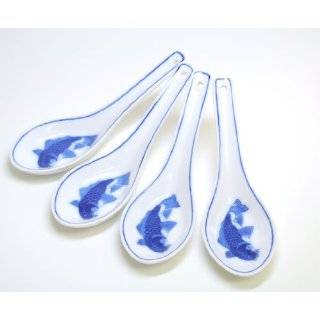   Kosui Set of Four Japanese Porcelain Soup Spoons