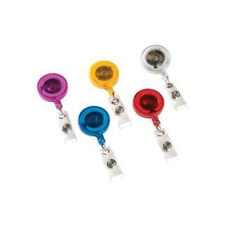   Retractable Badge Reels, Assorted Colors, 5 Reels per Pack (37472