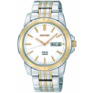Seiko Mens SNE094 Solar Stainless Steel White Dial Watch