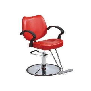   Salon Arm Chair Dining Chair Black Shell & Red Cushion