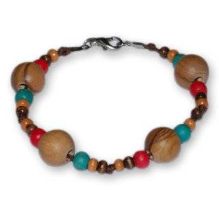 Handmade Olive Wood Simple Beaded Bracelet with Olive Wood Beads and 