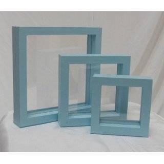  Blue 3D Suspension Jewelry / Photo Display Boxes / Frames 3 Pieces