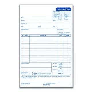  TOPS 2 Part Carbon Job Work Order Forms, 5.5 x 8.38 Inches 